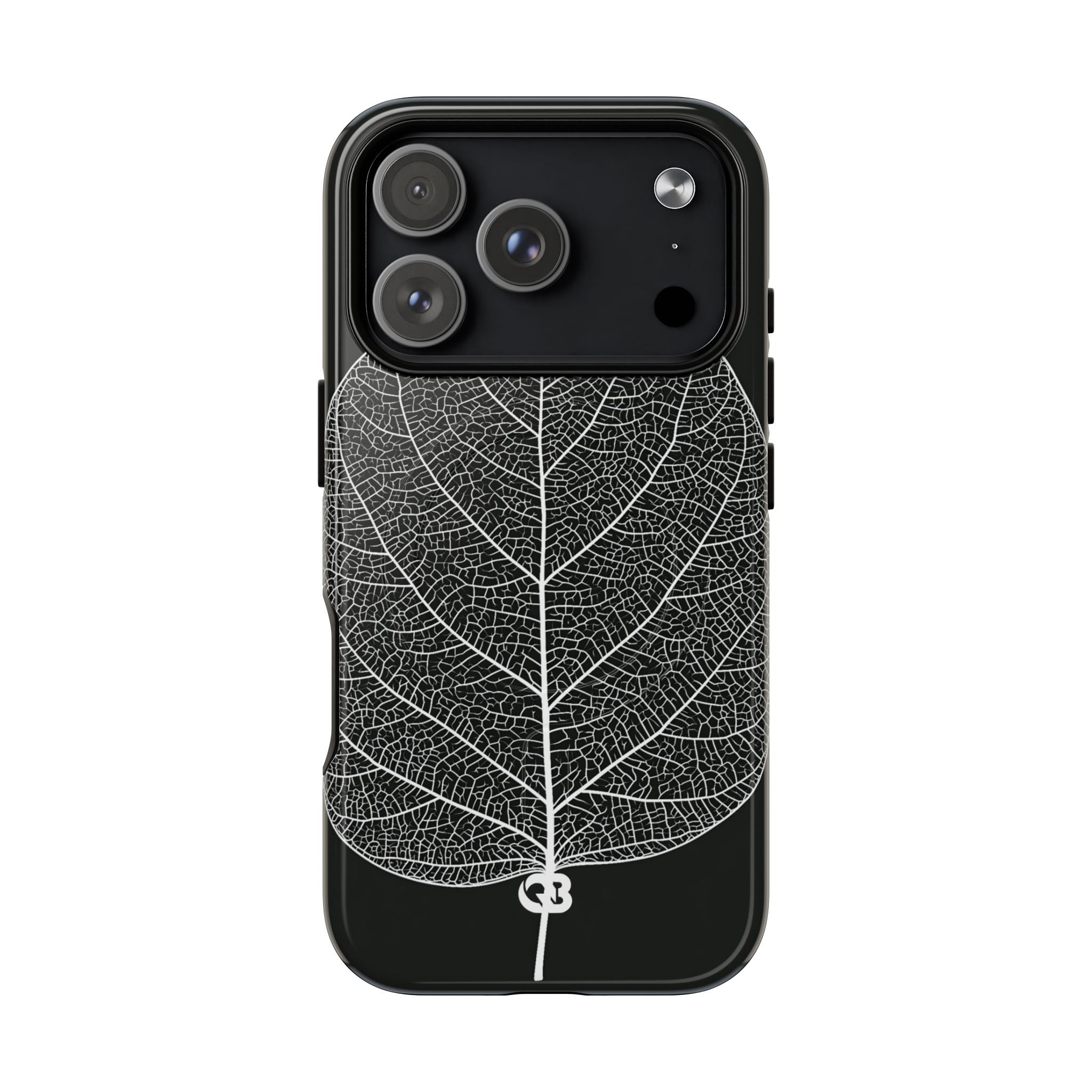 Black Tough 2.0 Magsafe Phone Case for iPhone - Bleached Leaf Lattice