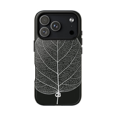 Black Tough 2.0 Magsafe Phone Case for iPhone - Bleached Leaf Lattice