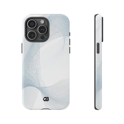 White Tough Phone Case for iPhone - Arctic Line Current