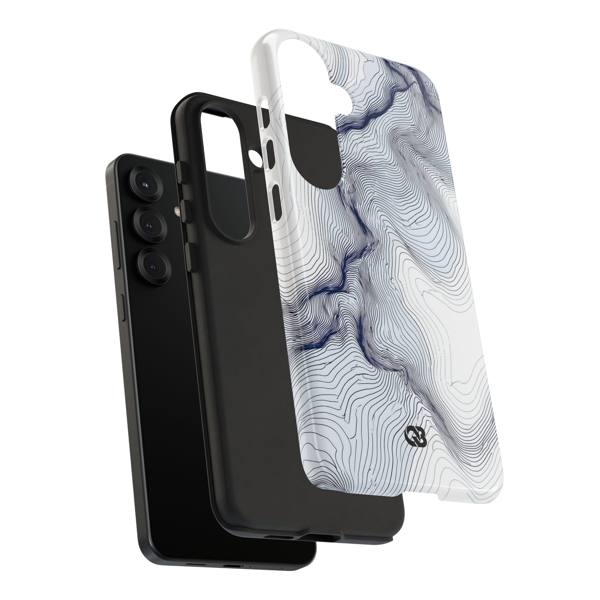 White Tough Phone Case for Samsung - Nordic Ridge Topo