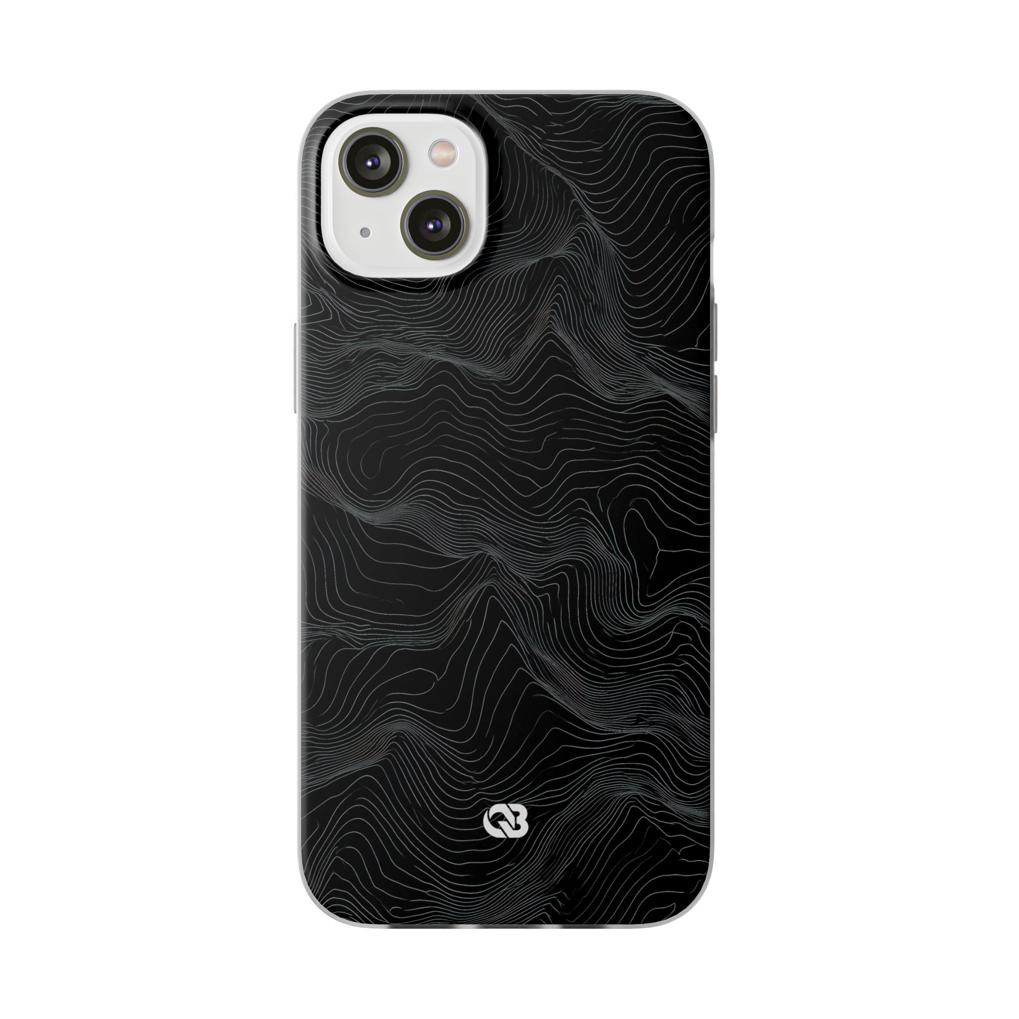 Black Lite Phone Case for iPhone - Obsidian Topo Wireframe