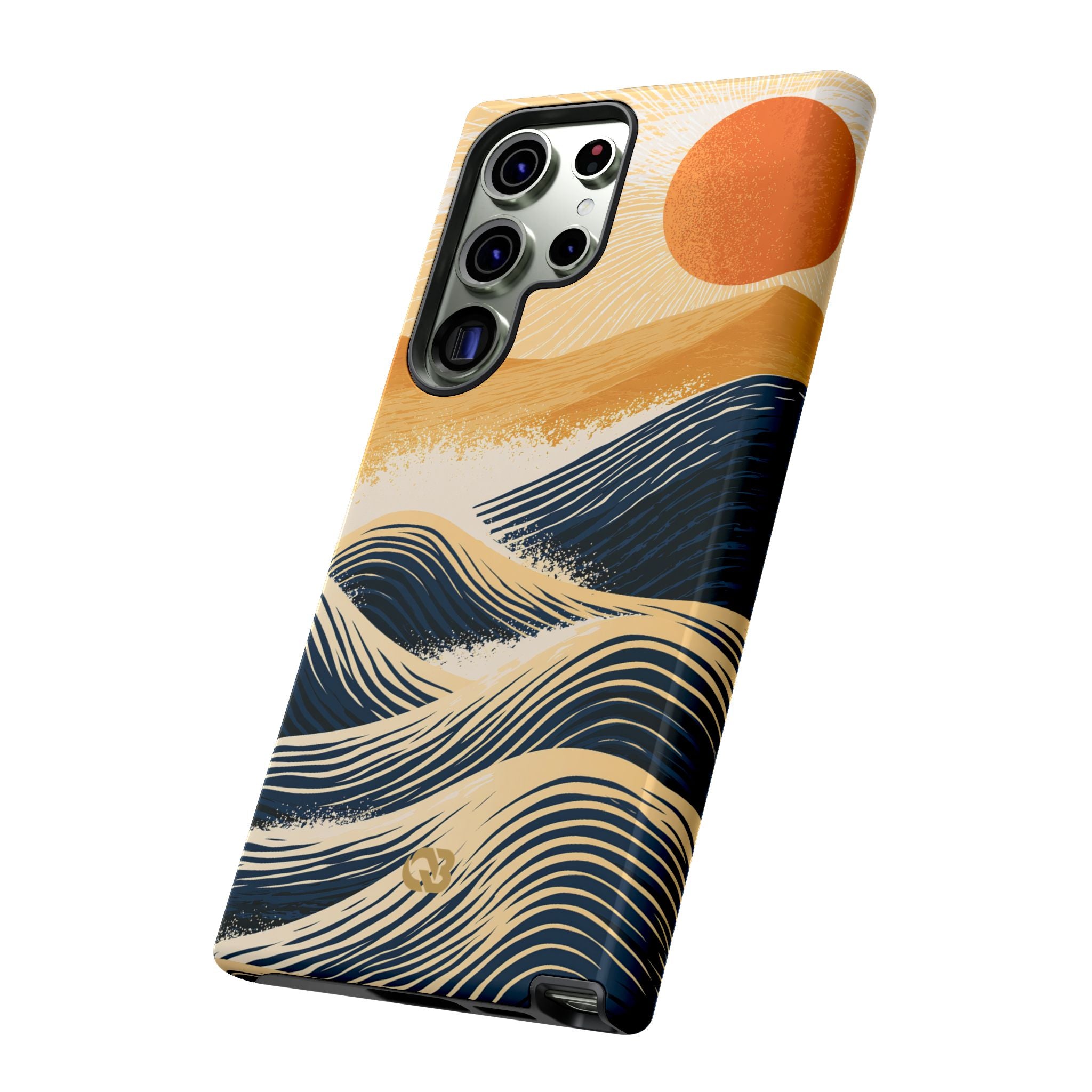 Blue Tough Phone Case for Samsung - Kyoto Cresting Tide