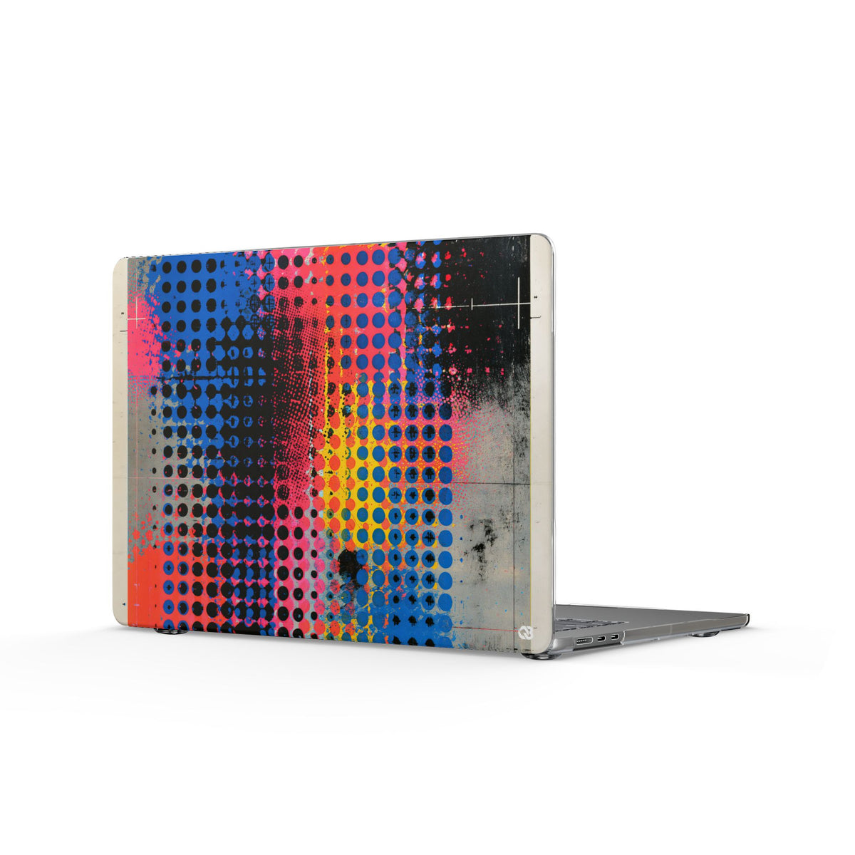 Chromatic Halftone Grid · Clear Hard Case for MacBook · Blue