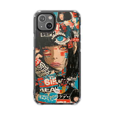 Shibuya Street Collage · Clear Impact Magnetic Phone Case for iPhone · Red