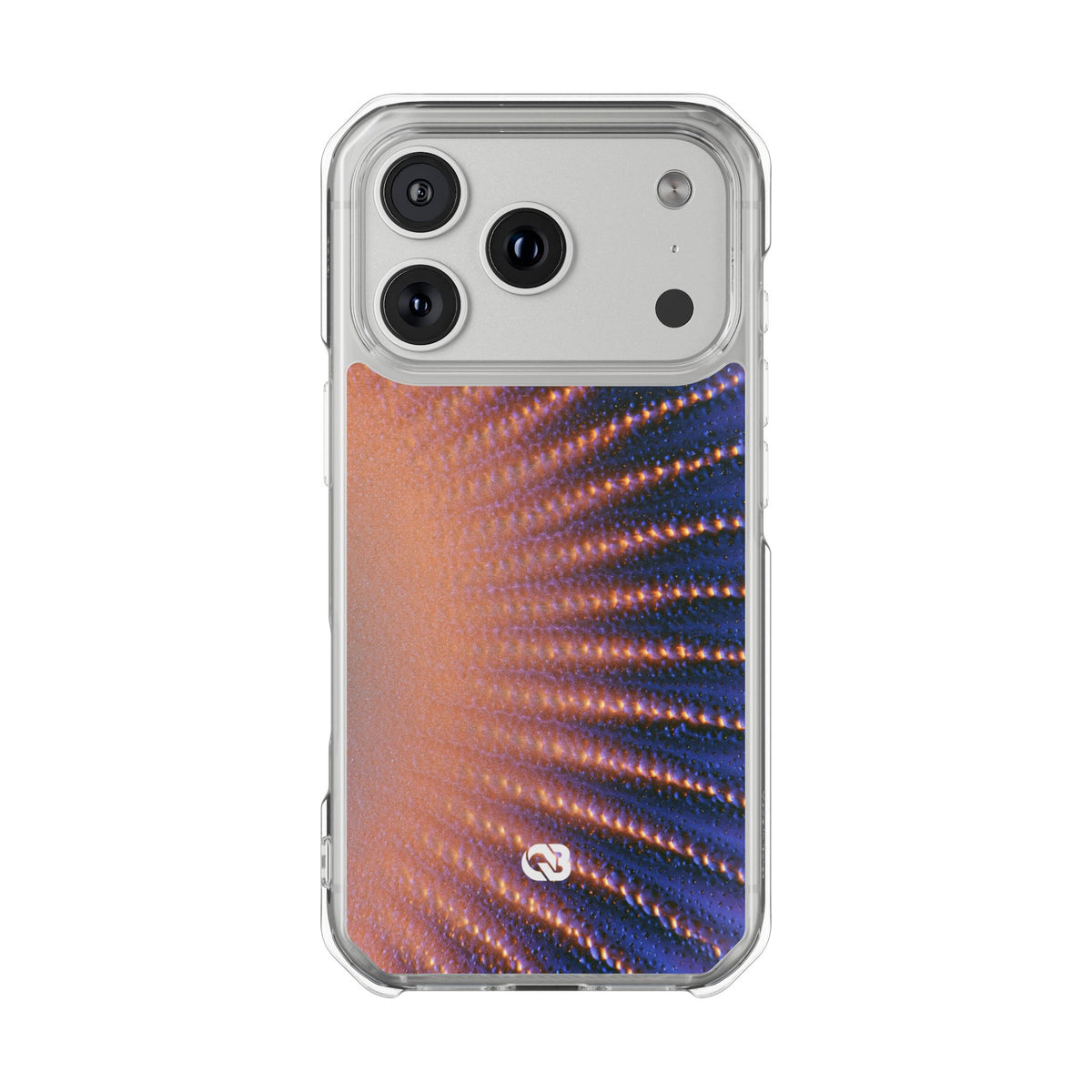 Luminous Aura Burst · Clear Impact Magnetic Phone Case for iPhone · Blue