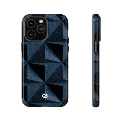 Blue Tough Phone Case for iPhone - Indigo Basalt Facets