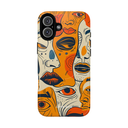 Verwickelte Gesichter Sonnenuntergang iPhone 16 Plus Case - Tough+