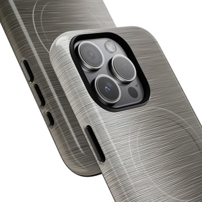 Grey Tough 2.0 Magsafe Phone Case for iPhone - Brushed Industrial Steel