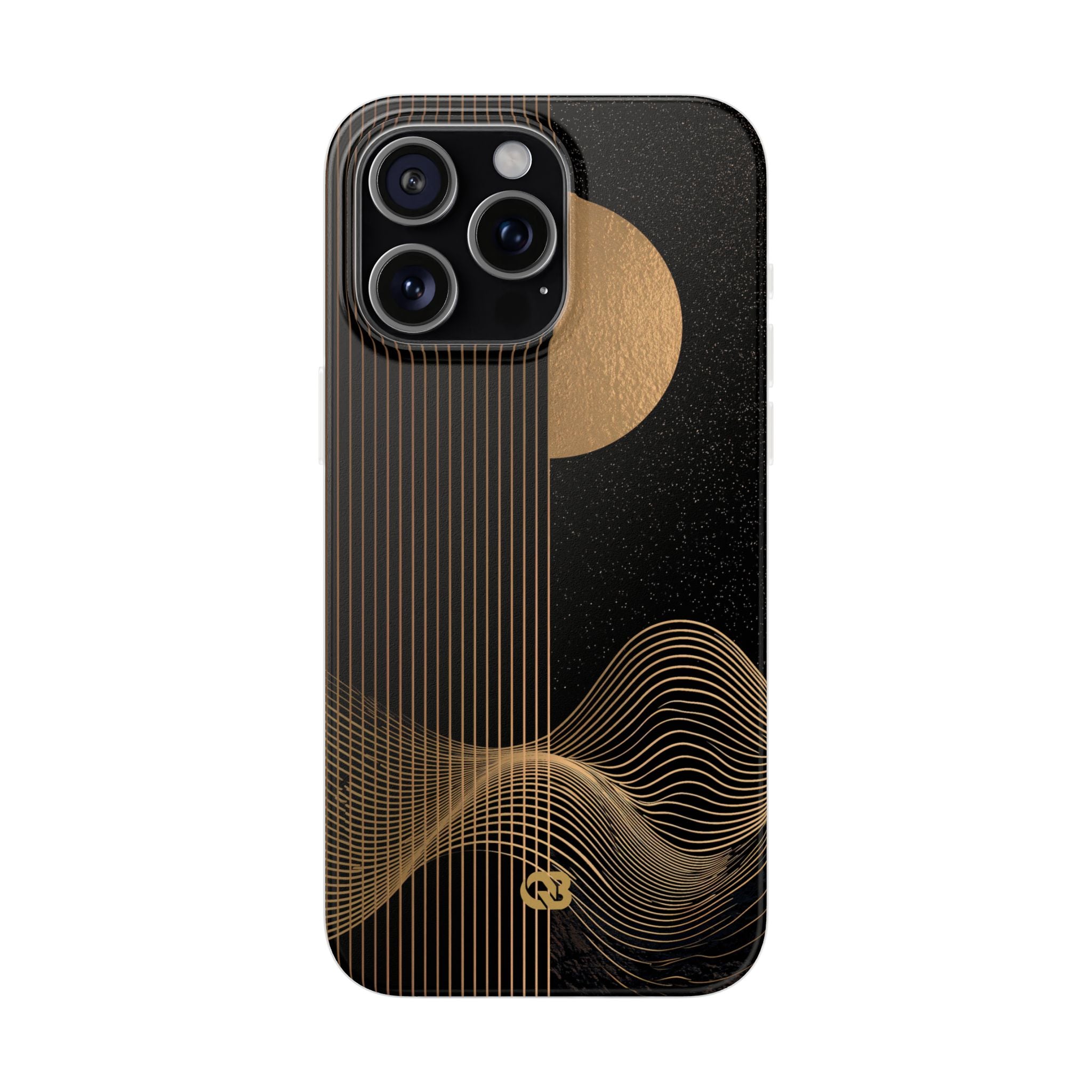Gold Lite Phone Case for iPhone - Gilded Obsidian Dunes