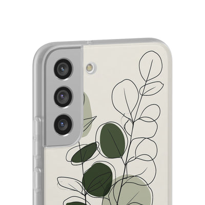 Green Lite Phone Case for Samsung - Muted Eucalyptus Sketch