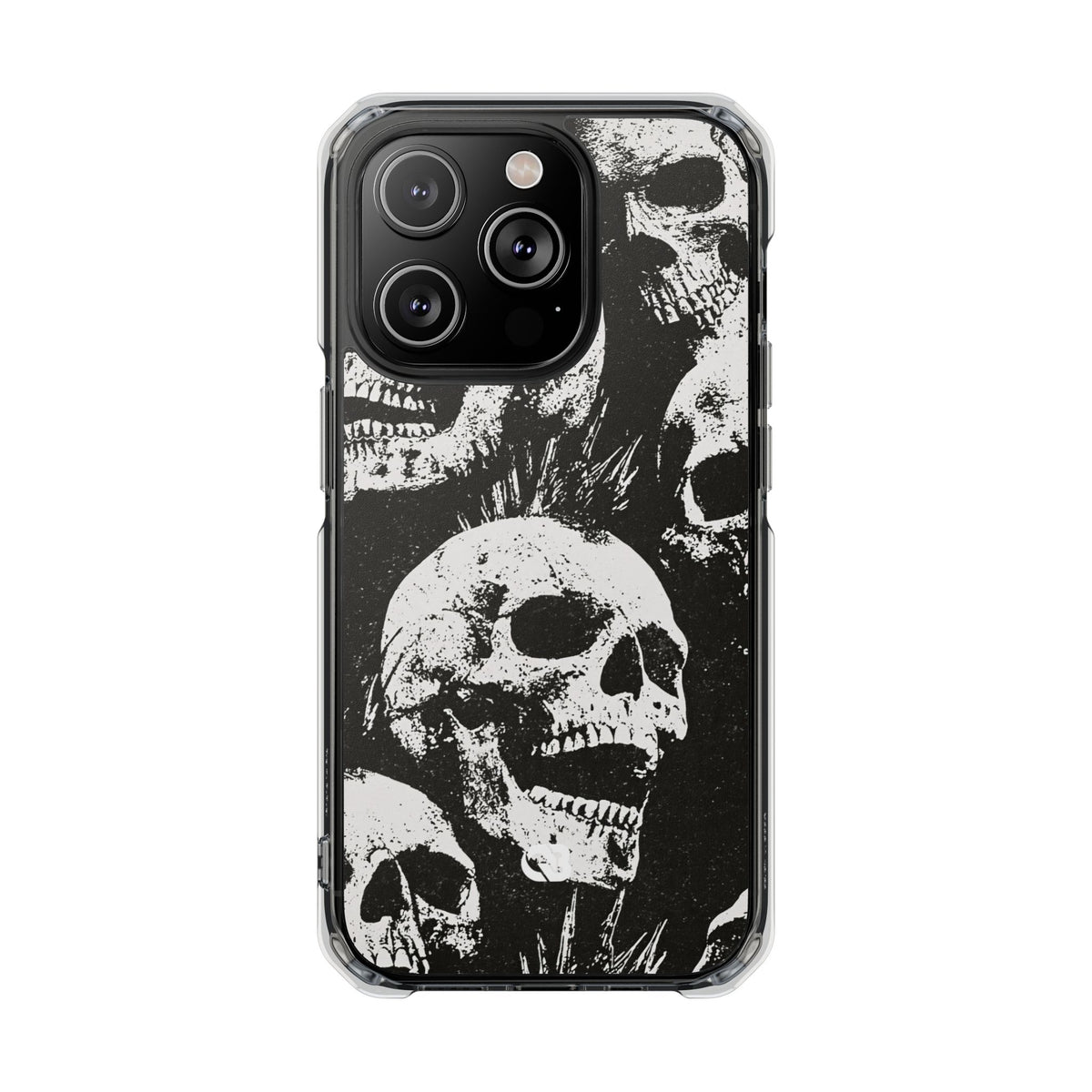 Punk Skull Riot · Clear Impact Magnetic Phone Case for iPhone · Black