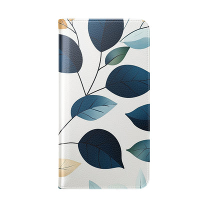 Navy Leaf Veins - Samsung S23+ Case - Wallet