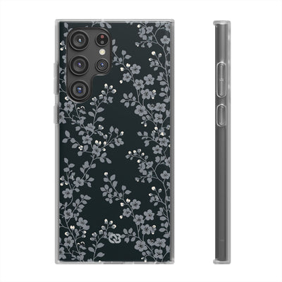 Black Lite Phone Case for Samsung - Midnight Slate Blossom