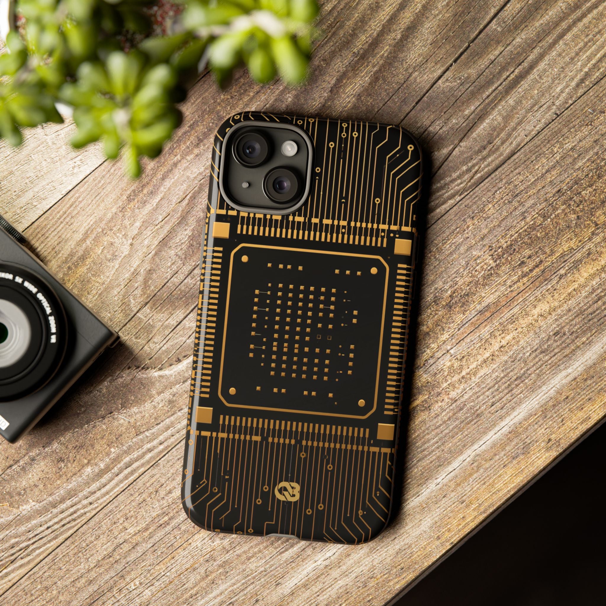 Gold Tough Phone Case for iPhone - Cyber Gold Processor
