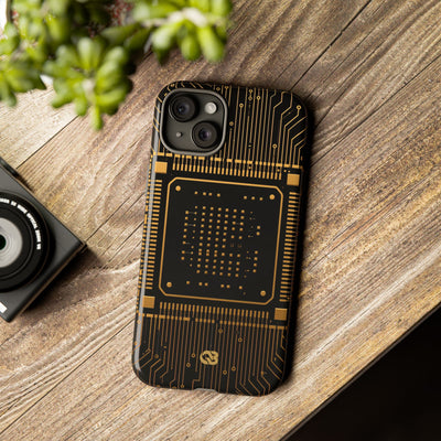 Gold Tough Phone Case for iPhone - Cyber Gold Processor