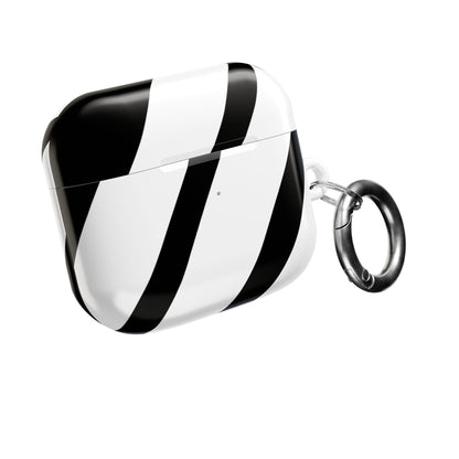 Diagonal Stripes BlackWhite - AirPods Case