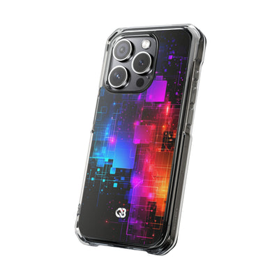 Spectral Circuit Grid · Clear Impact Magnetic Phone Case for iPhone · Black