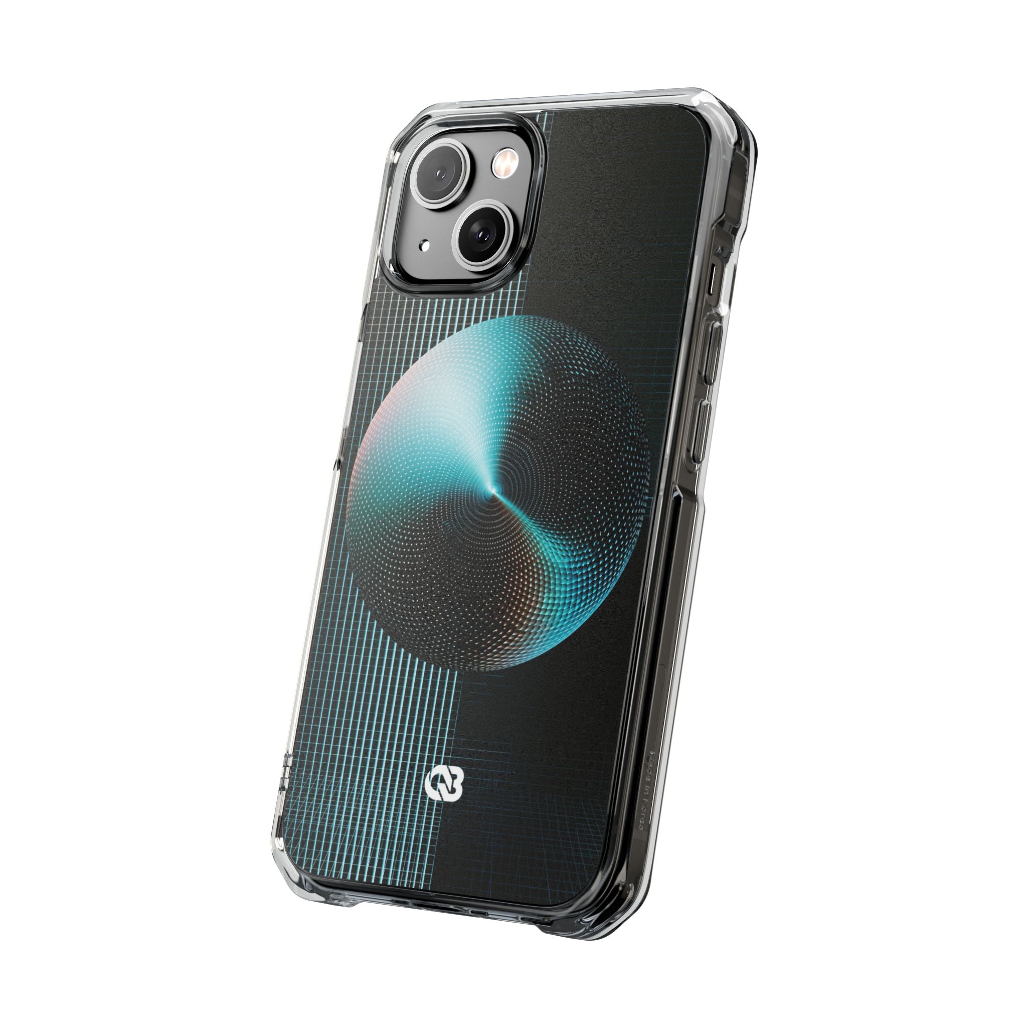 Blue Impact MagSafe Phone Case for iPhone - Cyan Vector Sphere
