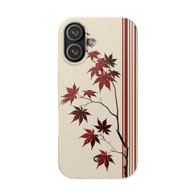 Red Lite Phone Case for iPhone - Crimson Momiji Stripe