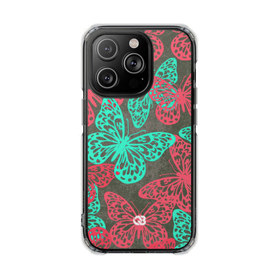 Electric Papillon · Clear Impact Magnetic Phone Case for iPhone · Pink