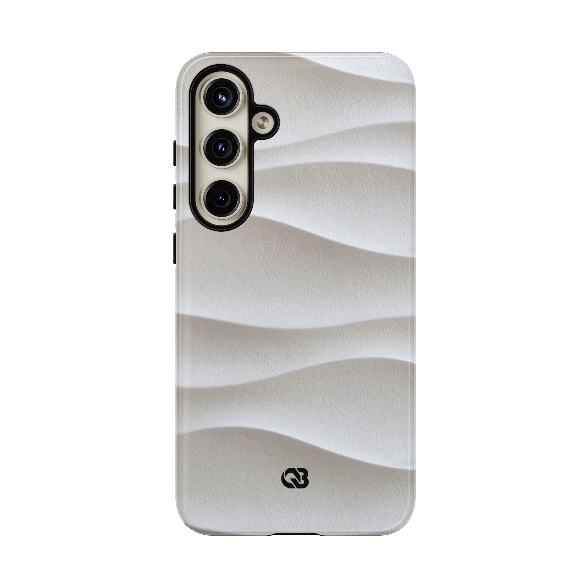 White Tough Phone Case for Samsung - Arctic Flow Ridges