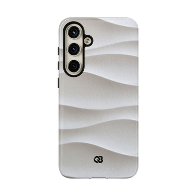 White Tough Phone Case for Samsung - Arctic Flow Ridges