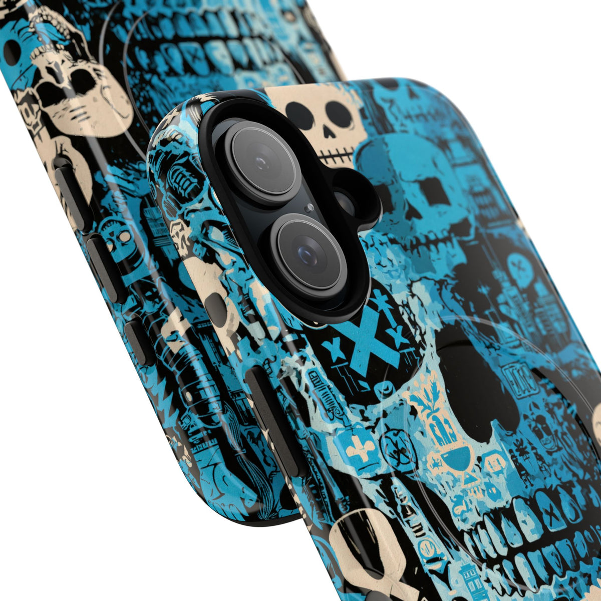 Electric Skull Graffiti · Tough 2.0 Magnetic Phone Case for iPhone · Blue