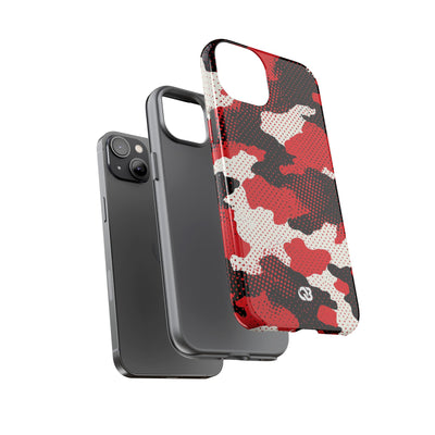 Crimson Halftone Camo · Tough Phone Case for iPhone · Red