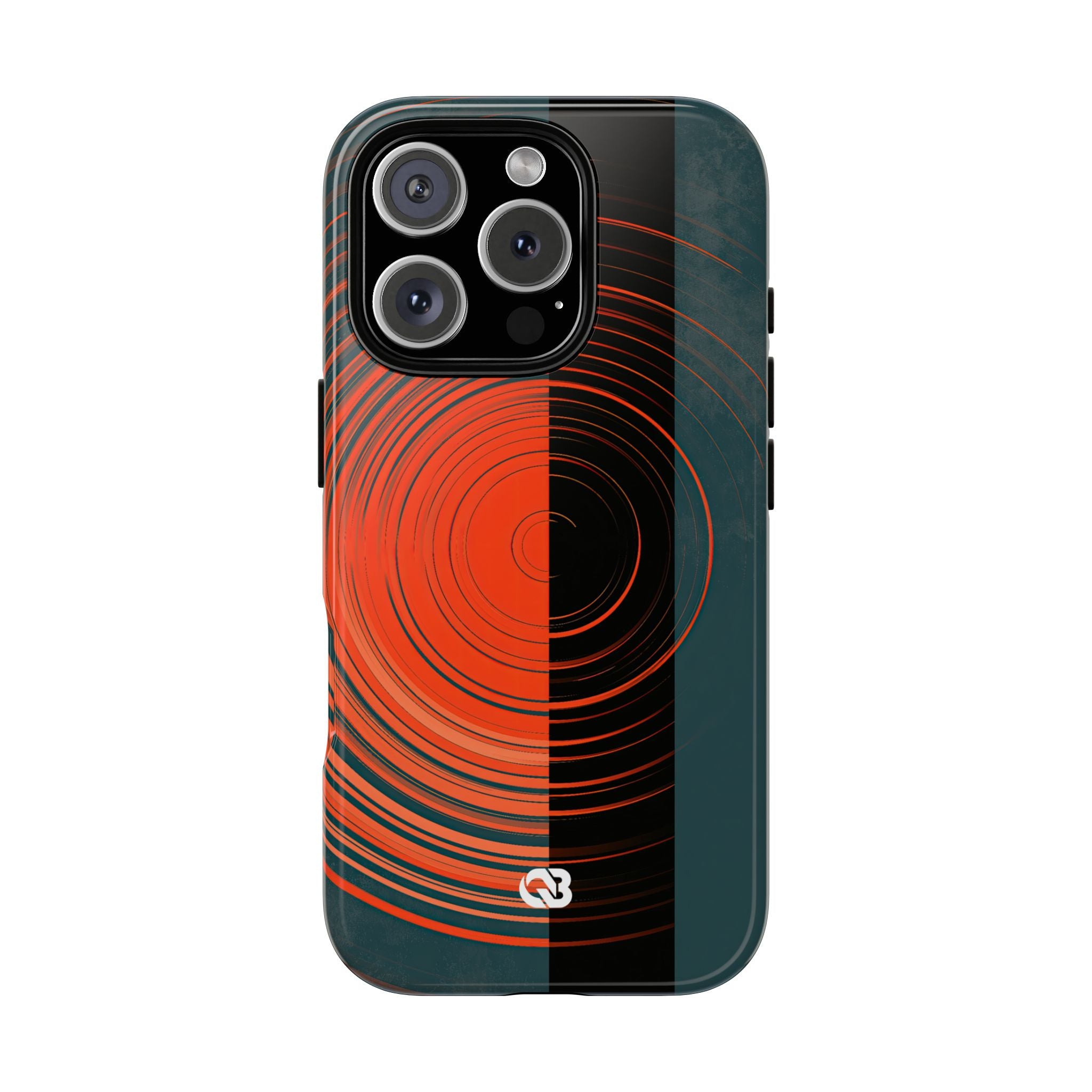 Teal Tough Phone Case for iPhone - Burnt Slate Radial
