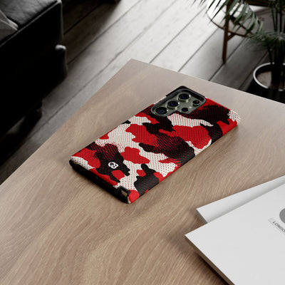Crimson Halftone Camo · Tough Phone Case for Samsung · Red