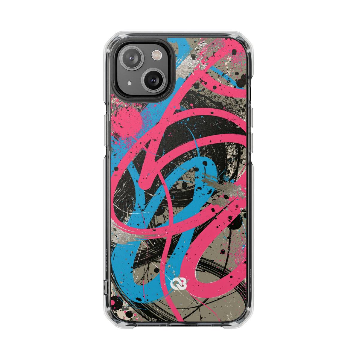 Cyber Splatter Flow · Clear Impact Magnetic Phone Case for iPhone · Pink