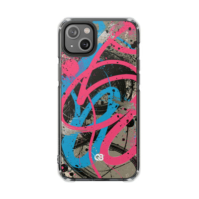 Cyber Splatter Flow · Clear Impact Magnetic Phone Case for iPhone · Pink