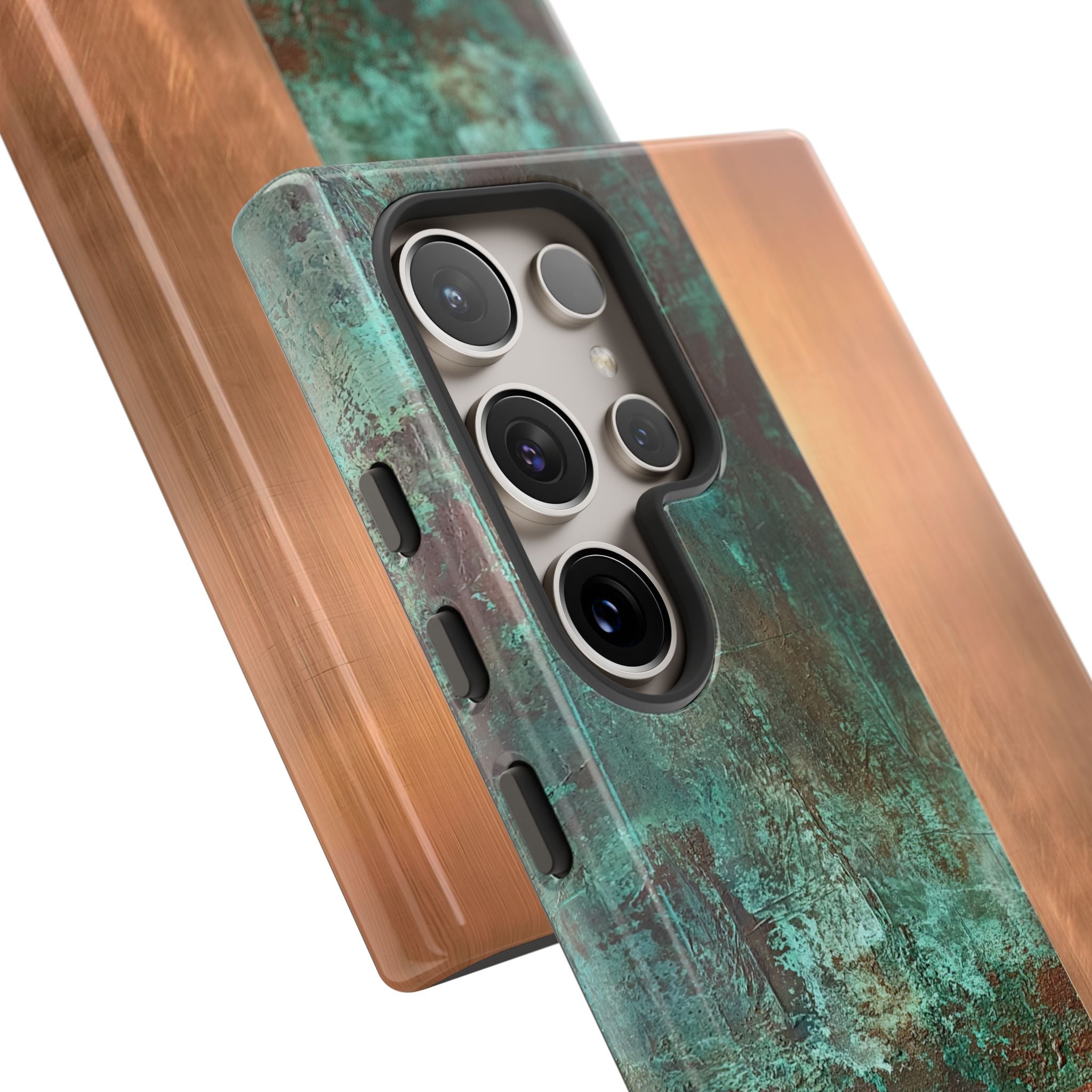 Teal Tough Phone Case for Samsung - Verdigris Copper Slab