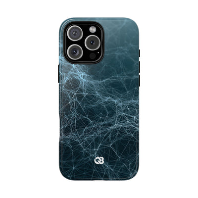Teal Tough Phone Case for iPhone - Arctic Neural Mesh