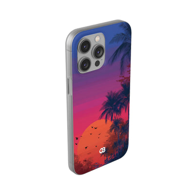 Neon Horizon Palms · Soft Capa para iPhone