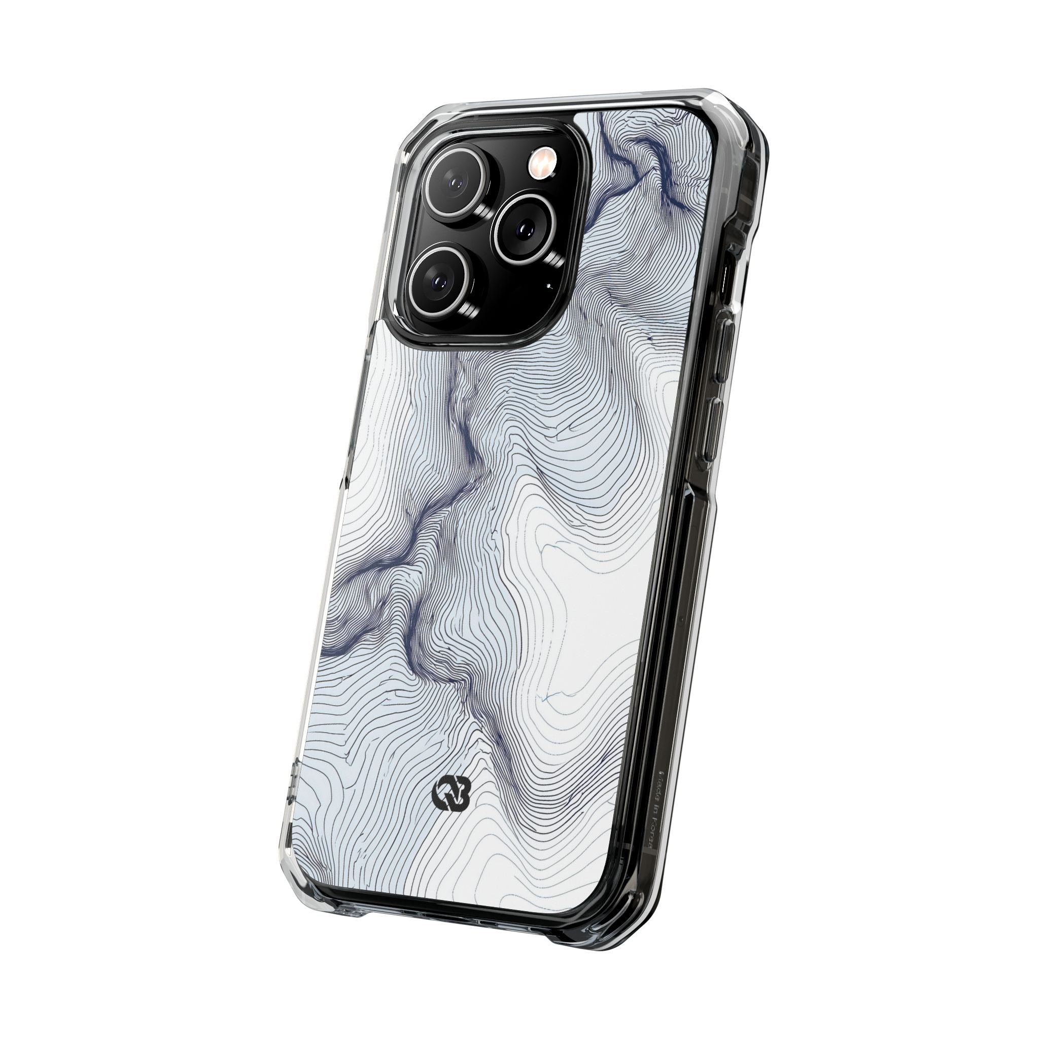 White Impact MagSafe Phone Case for iPhone - Nordic Ridge Topo