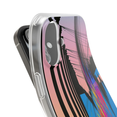 Blue Lite Phone Case for iPhone - Fractured Data Skyline