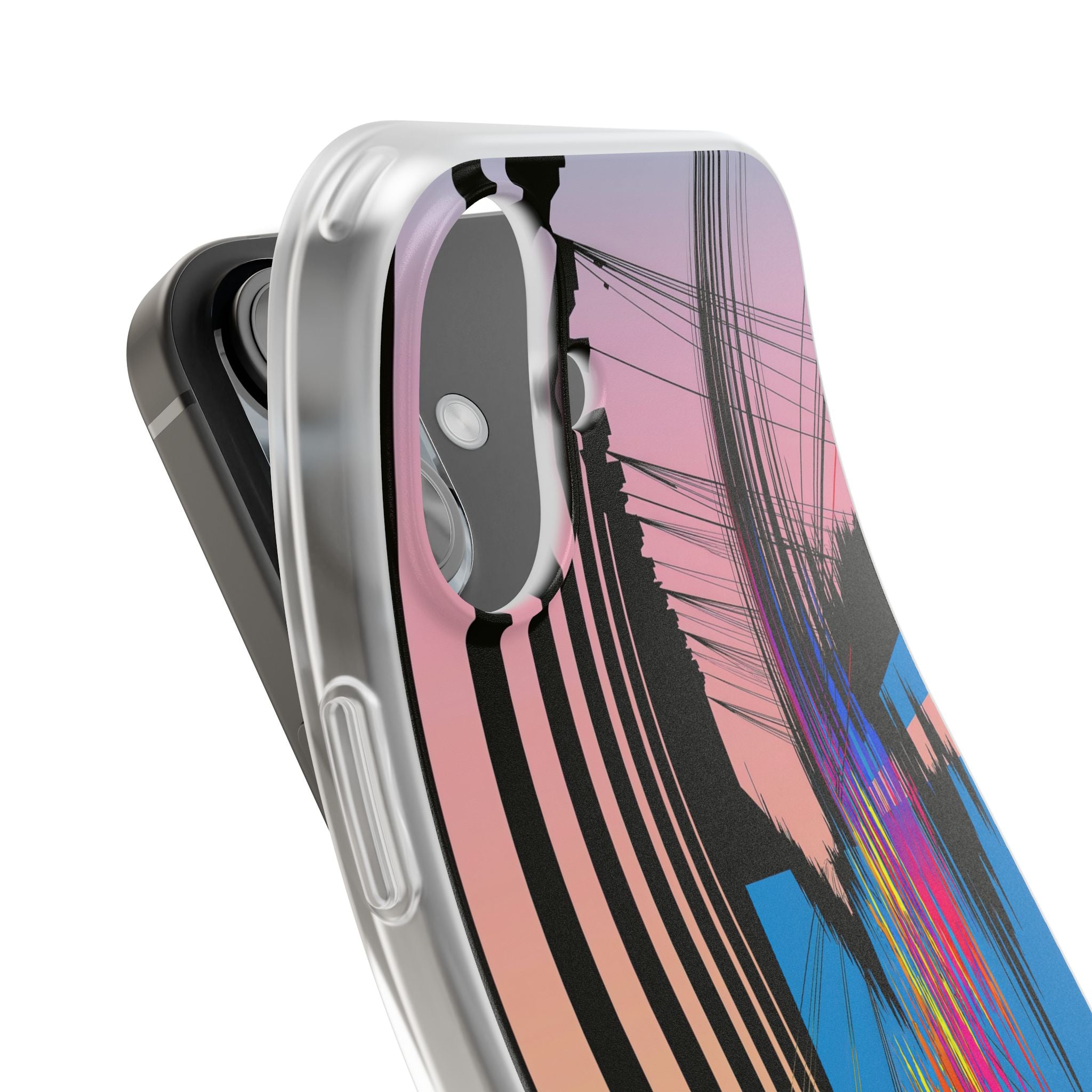 Blue Lite Phone Case for iPhone - Fractured Data Skyline