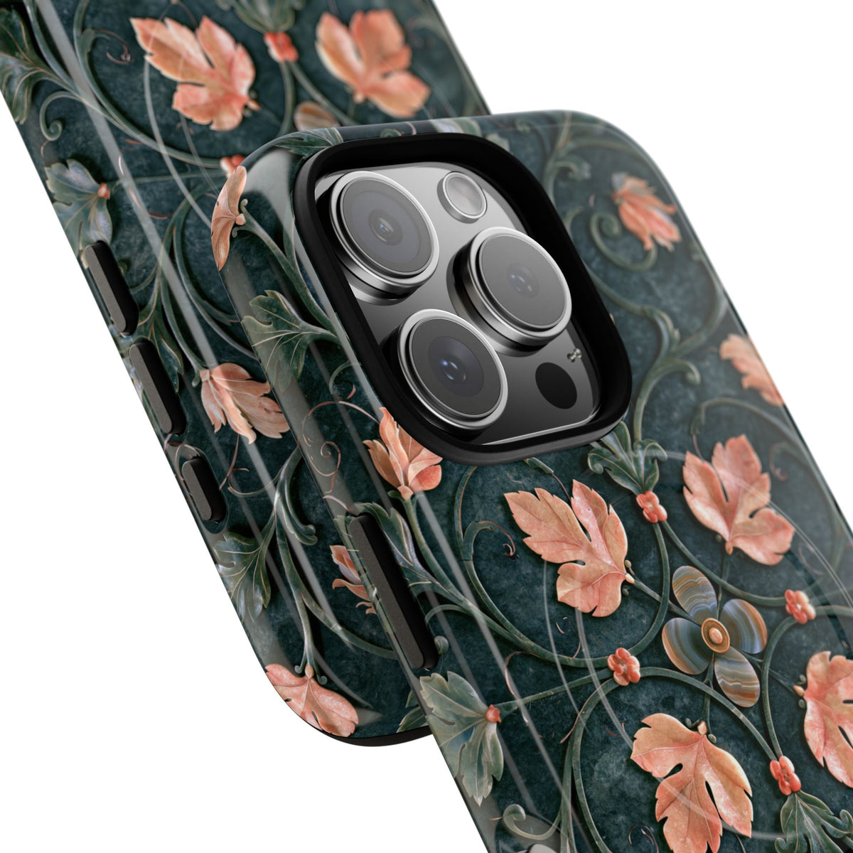 Florentine Rose Arabesque · Tough 2.0 Magnetic Phone Case for iPhone · Green
