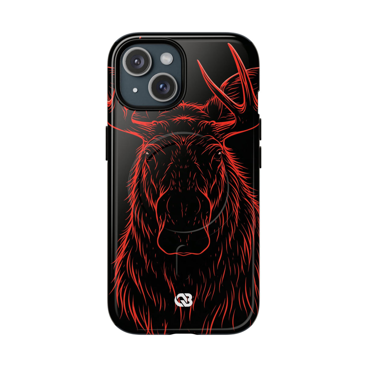 Crimson Horizon Moose · Tough 2.0 Magnetic Phone Case for iPhone · Black