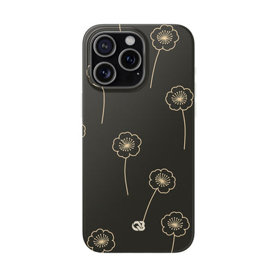 Black Lite Phone Case for iPhone - Obsidian Sand Petals