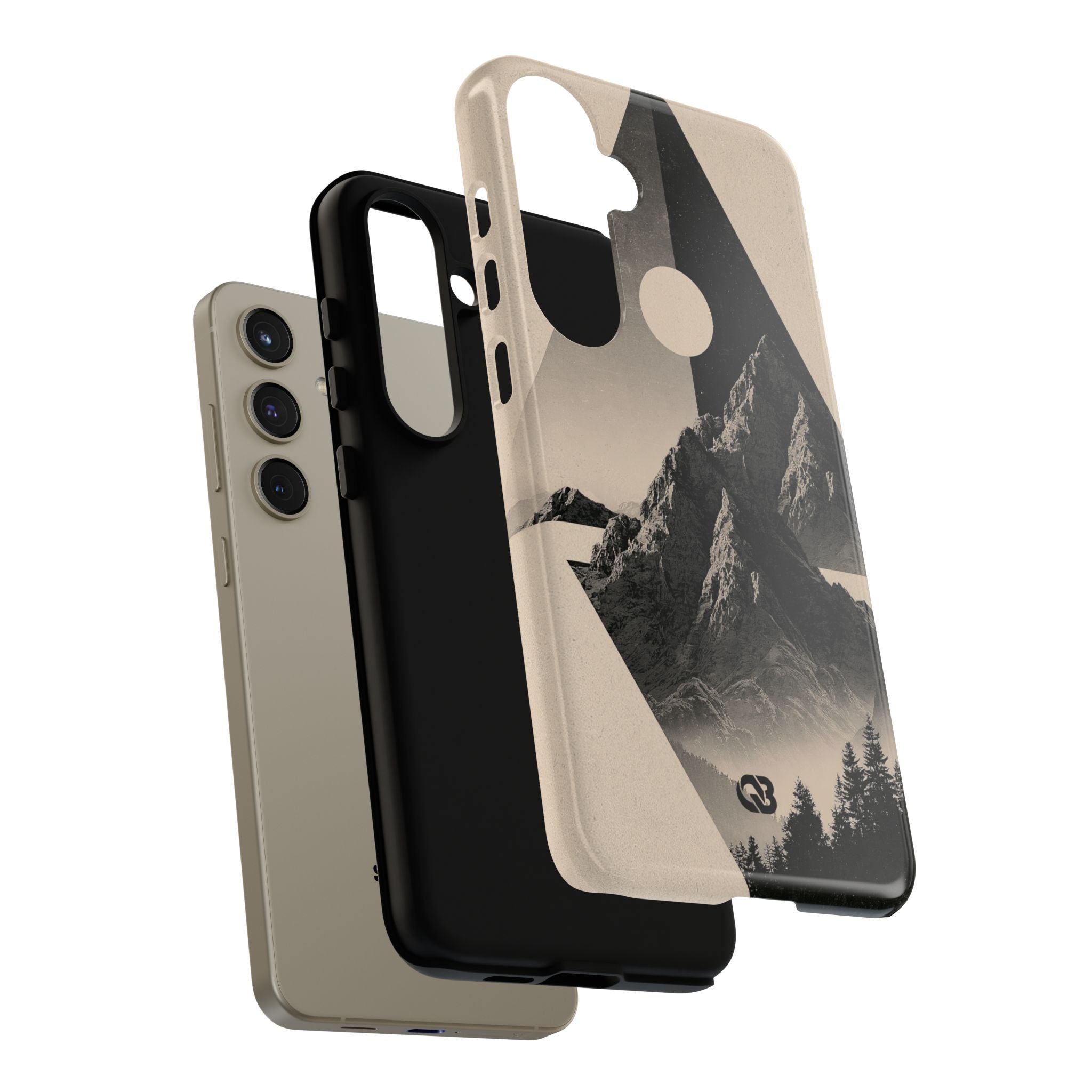 Beige Tough Phone Case for Samsung - Obsidian Summit Parchment