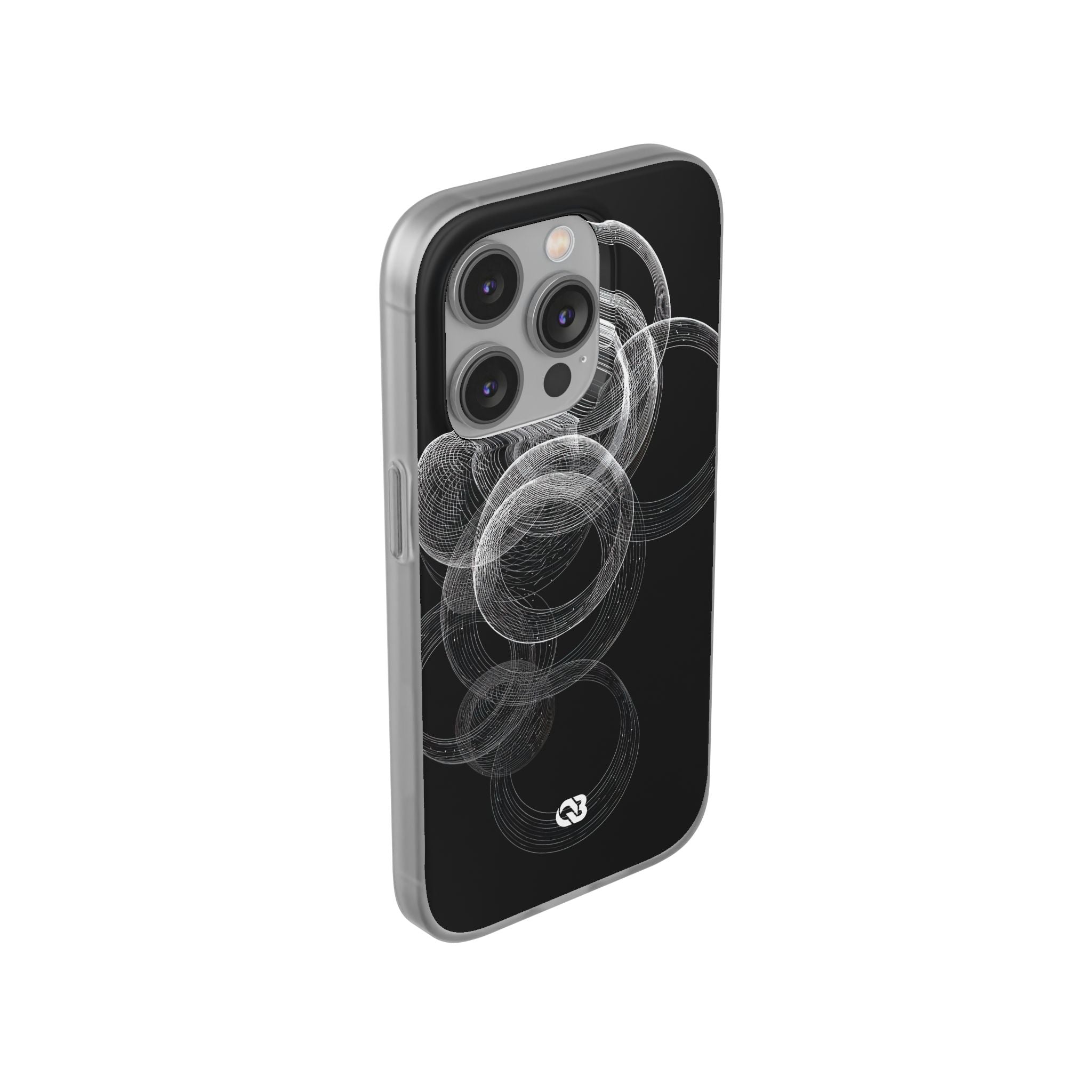 Black Lite Phone Case for iPhone - Kinetic Wireframe Orbit