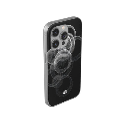 Black Lite Phone Case for iPhone - Kinetic Wireframe Orbit