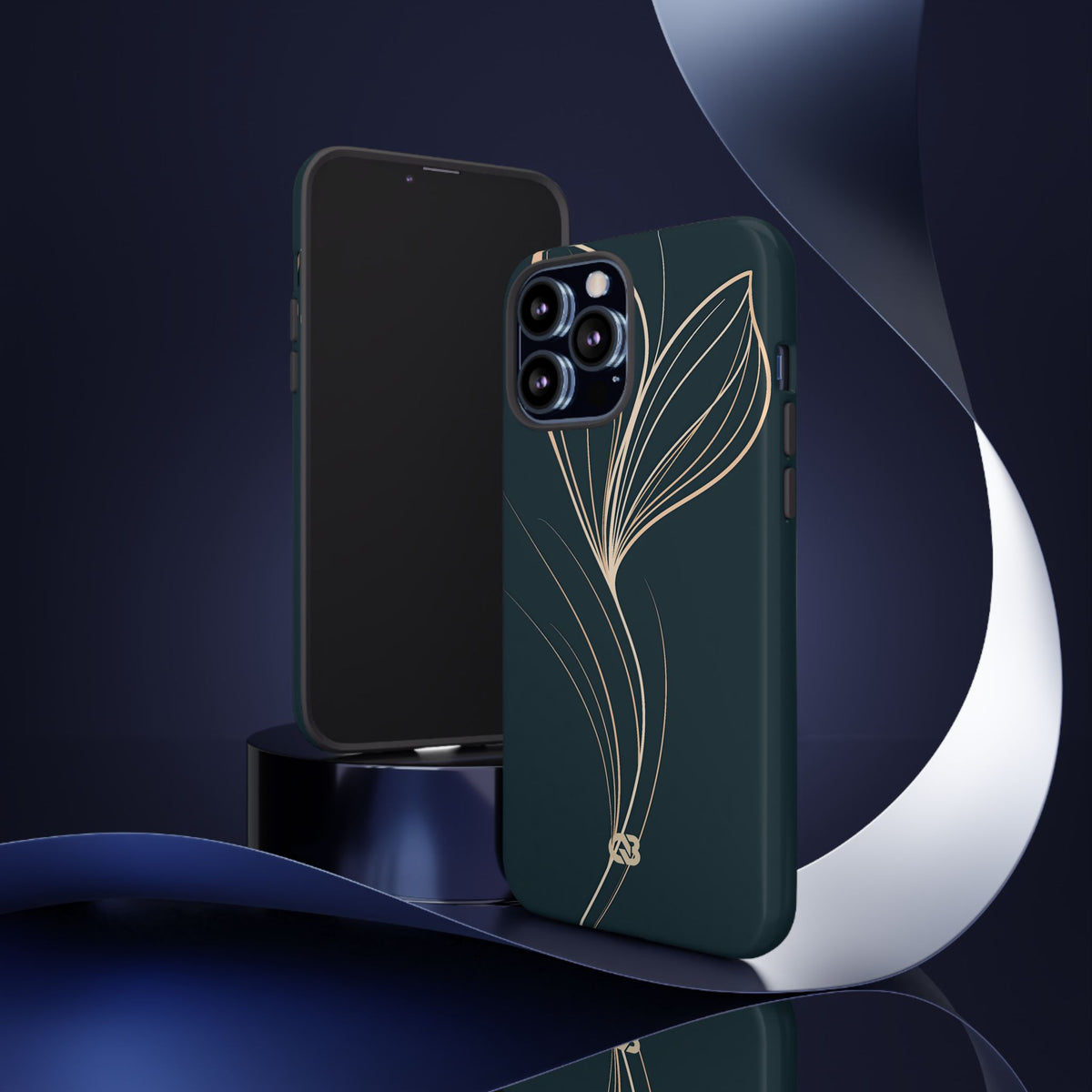 Botanical Contour · Tough Phone Case for iPhone · Teal