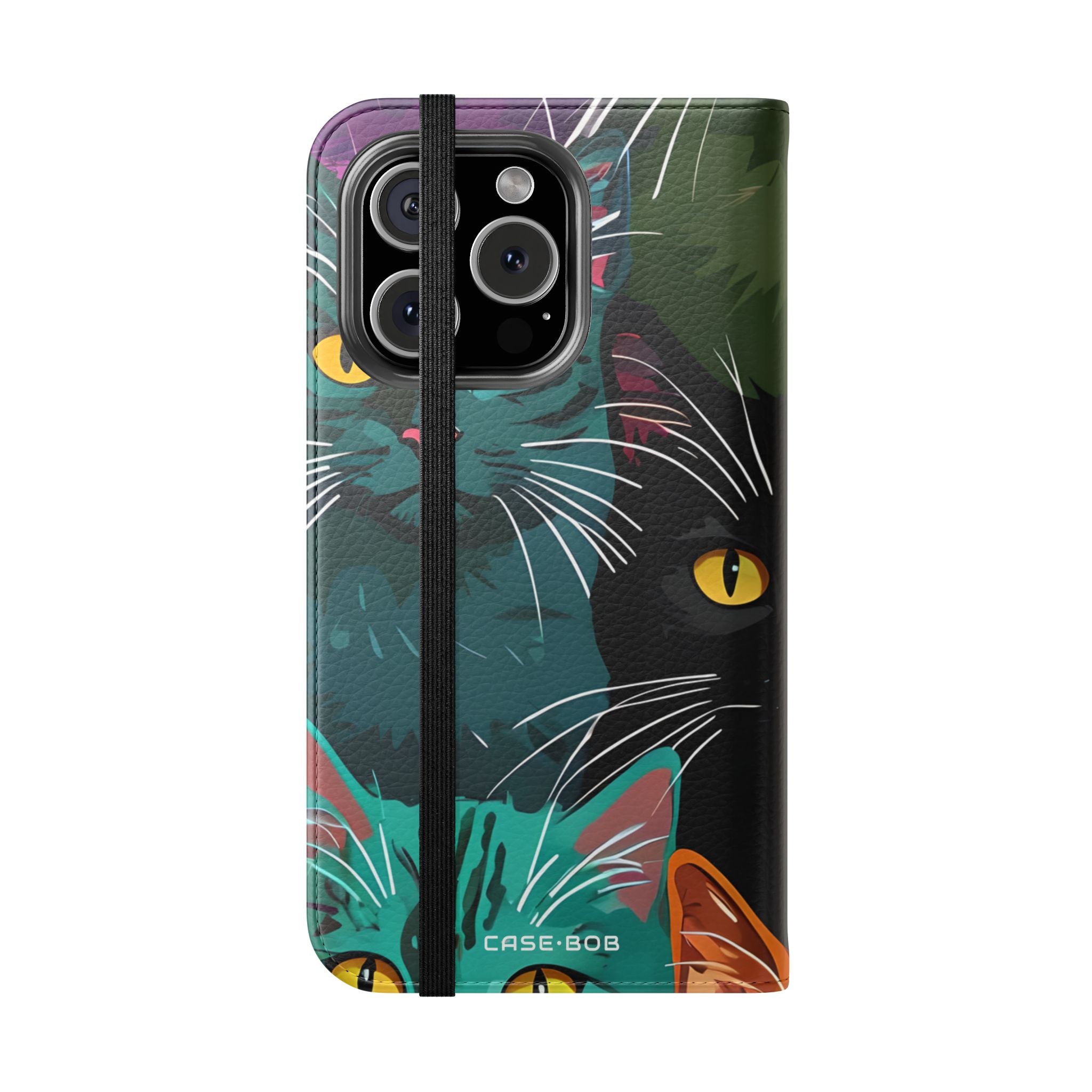 Kat Raster Neon - iPhone 16 Pro Case - Portemonnee