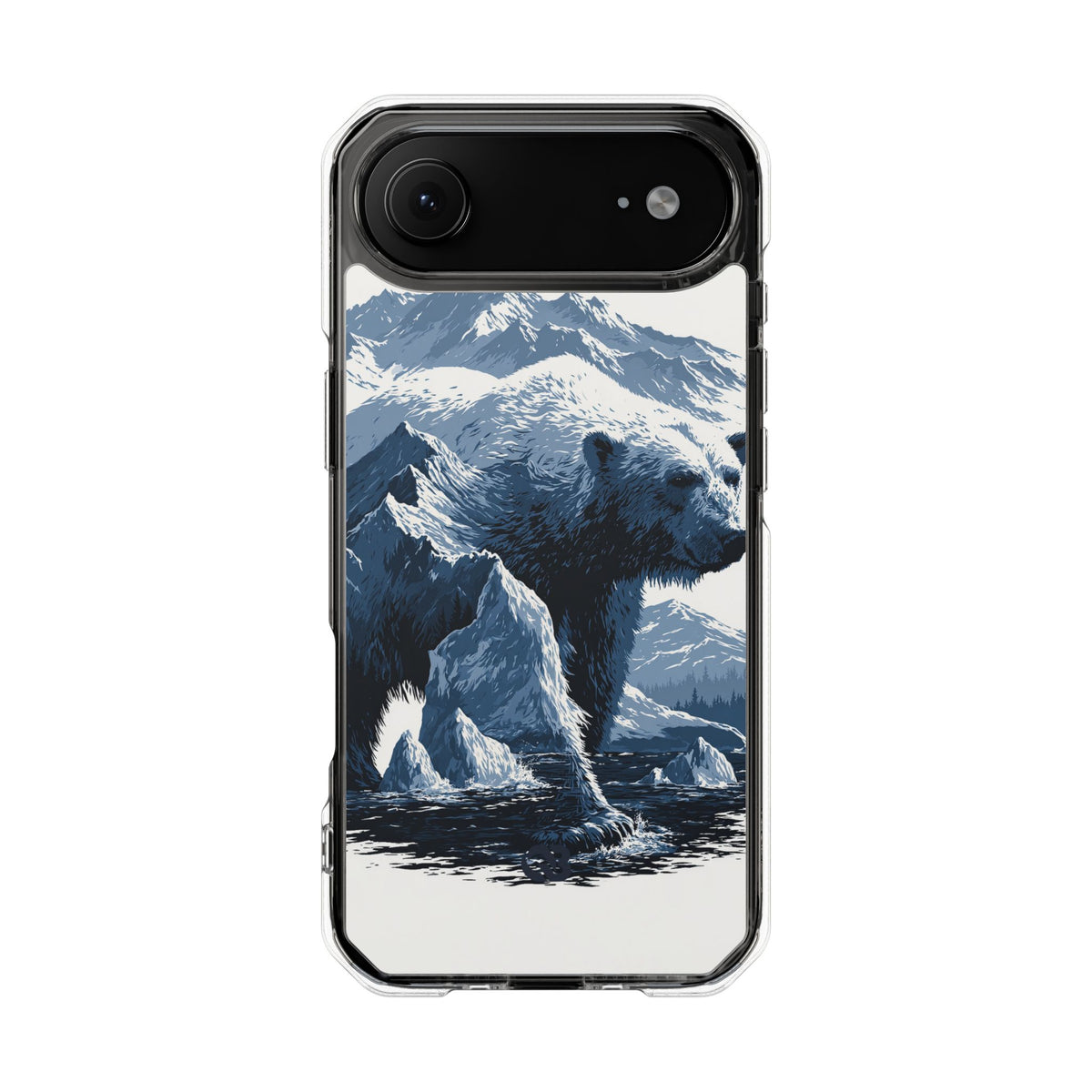 Fjord Summit Bear · Clear Impact Magnetic Phone Case for iPhone · Blue
