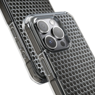 Silver Impact MagSafe Phone Case for iPhone - Brutalist Steel Mesh