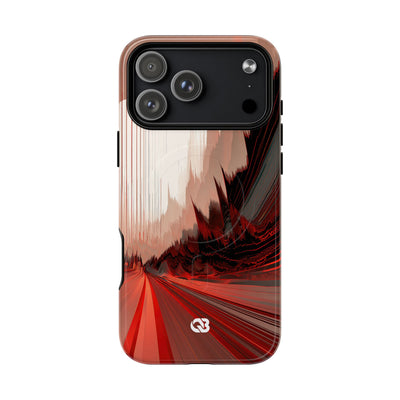 Red Tough 2.0 Magsafe Phone Case for iPhone - Crimson Pulse Horizon