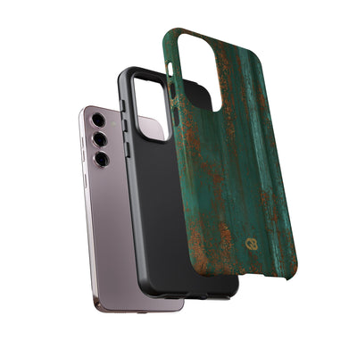 Teal Tough Phone Case for Samsung - Verdigris Copper Siding